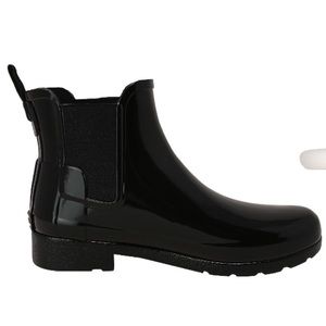 HUNTER Original Refined Chelsea Rain Boot in Black
